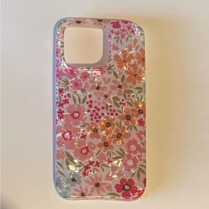 Floral Pattern iPhone 15 pro Case - Pink and Red